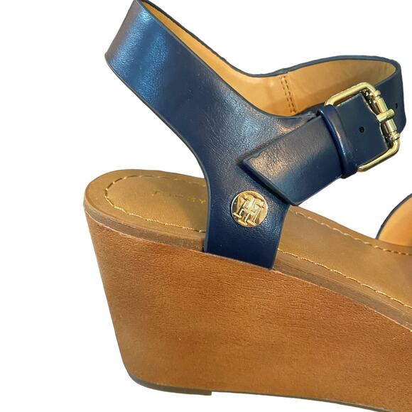 Tommy Hilfiger Blue Wilo Wedge Platform Heels Size 9.5 - Picture 6 of 7